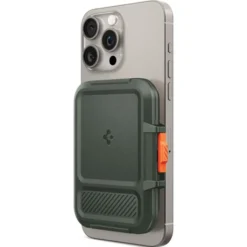Spigen Iphone 14 Plus|Portfele Magsafe-PORTFEL MAGASEF LOCK FIT UNIWERSALNY CARD HOLDER KHAKI ZIELONY