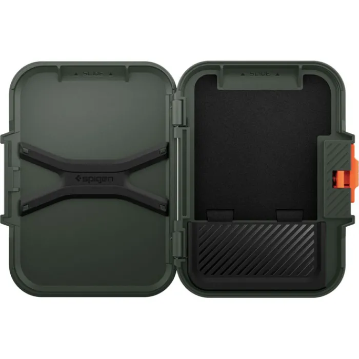Spigen Iphone 14 Plus|Portfele Magsafe-PORTFEL MAGASEF LOCK FIT UNIWERSALNY CARD HOLDER KHAKI ZIELONY