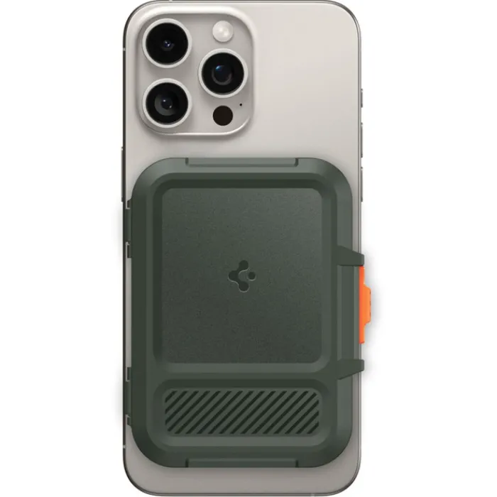 Spigen Iphone 14 Plus|Portfele Magsafe-PORTFEL MAGASEF LOCK FIT UNIWERSALNY CARD HOLDER KHAKI ZIELONY