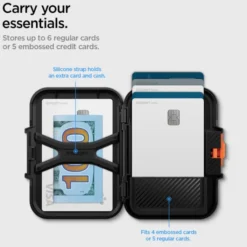 Spigen Iphone 14 Plus|Portfele Magsafe-PORTFEL MAGSAFE LOCK FIT UNIWERSALNY CARD HOLDER CZARNY
