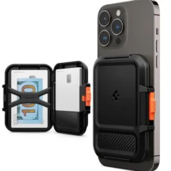 Spigen Iphone 14 Plus|Portfele Magsafe-PORTFEL MAGSAFE LOCK FIT UNIWERSALNY CARD HOLDER CZARNY