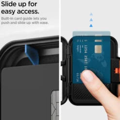 Spigen Iphone 14 Plus|Portfele Magsafe-PORTFEL MAGSAFE LOCK FIT UNIWERSALNY CARD HOLDER CZARNY