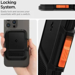 Spigen Iphone 14 Plus|Portfele Magsafe-PORTFEL MAGSAFE LOCK FIT UNIWERSALNY CARD HOLDER CZARNY