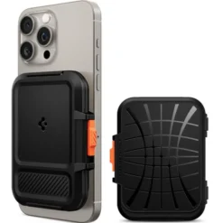 Spigen Iphone 14 Plus|Portfele Magsafe-PORTFEL MAGSAFE LOCK FIT UNIWERSALNY CARD HOLDER CZARNY