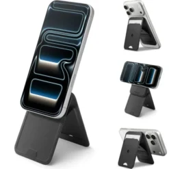 Spigen Iphone 14 Plus|Portfele Magsafe-PORTFEL MAGSAFE S314-3 SLIM FOLD UNIWERSALNY CARD HOLDER CZARNY