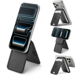 Spigen Iphone 14 Plus|Portfele Magsafe-PORTFEL MAGSAFE S314-2 SLIM FOLD UNIWERSALNY CARD HOLDER CZARNY