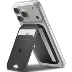 Spigen Iphone 14 Plus|Portfele Magsafe-PORTFEL MAGSAFE S314-2 SLIM FOLD UNIWERSALNY CARD HOLDER CZARNY