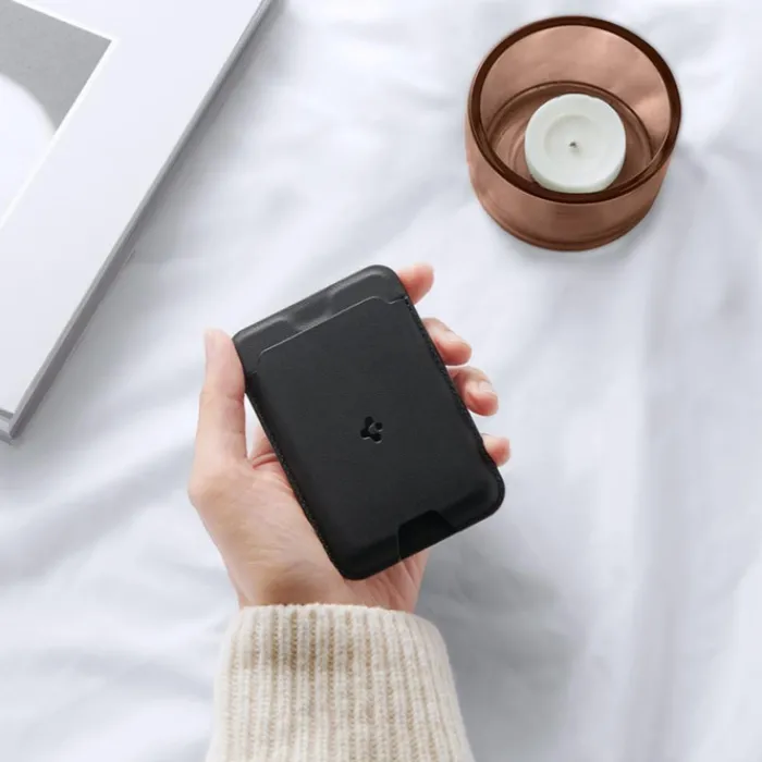 Spigen Iphone 14 Plus|Portfele Magsafe-PORTFEL MAGSAFE VALENTINUS UNIWERSALNY CARD HOLDER CZARNY