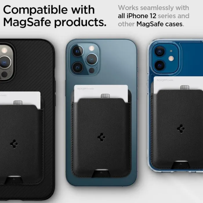 Spigen Iphone 14 Plus|Portfele Magsafe-PORTFEL MAGSAFE VALENTINUS UNIWERSALNY CARD HOLDER CZARNY