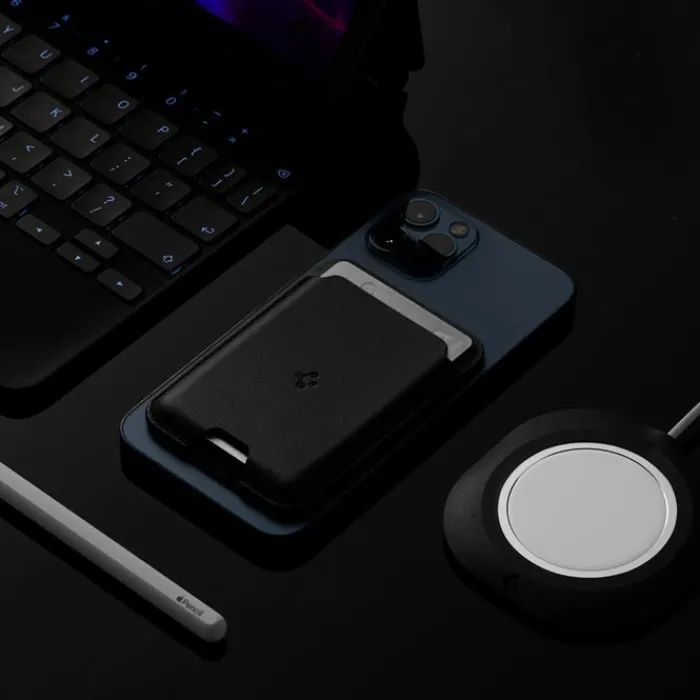 Spigen Iphone 14 Plus|Portfele Magsafe-PORTFEL MAGSAFE VALENTINUS UNIWERSALNY CARD HOLDER CZARNY