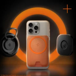 Spigen Iphone 14 Plus|Portfele Magsafe-PORTFEL MAGSAFE VALENTINUS MAGFIT+ UNIWERSALNY METALLIC ORANGE