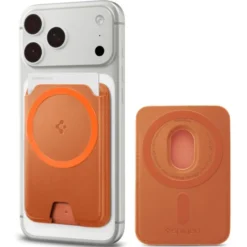 Spigen Iphone 14 Plus|Portfele Magsafe-PORTFEL MAGSAFE VALENTINUS MAGFIT+ UNIWERSALNY METALLIC ORANGE