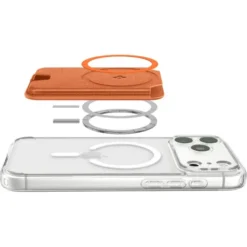 Spigen Iphone 14 Plus|Portfele Magsafe-PORTFEL MAGSAFE VALENTINUS MAGFIT+ UNIWERSALNY METALLIC ORANGE