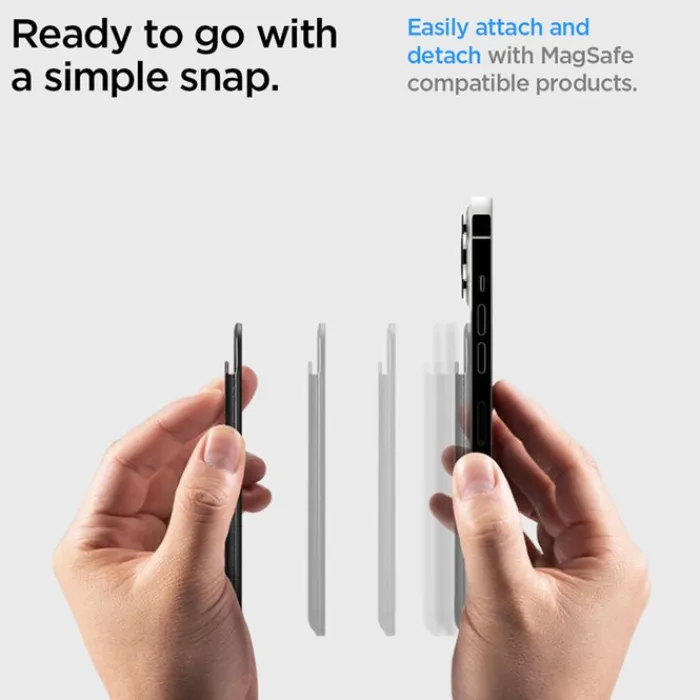 Spigen Portfele Magsafe-PORTFEL MAGSAFE VALENTINUS 3 KARTY CZARNY