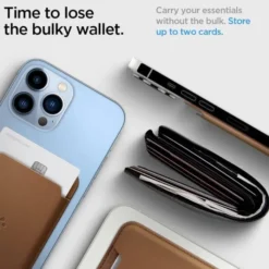 Spigen Iphone 14 Plus|Portfele Magsafe-PORTFEL MAGSAFE VALENTINUS UNIWERSALNY CARD HOLDER BRĄZOWY