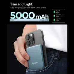 Spigen Iphone 14 Plus|Iphone 13-POWERBANK EA2205MQ ESSENTIAL MAGSAFE 5000MAH 22.5W QI2 TEAL BLUE