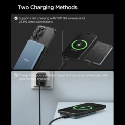 Spigen Iphone 14 Plus|Iphone 13-POWERBANK EA2205MQ ESSENTIAL MAGSAFE 5000MAH 22.5W QI2 TEAL BLUE