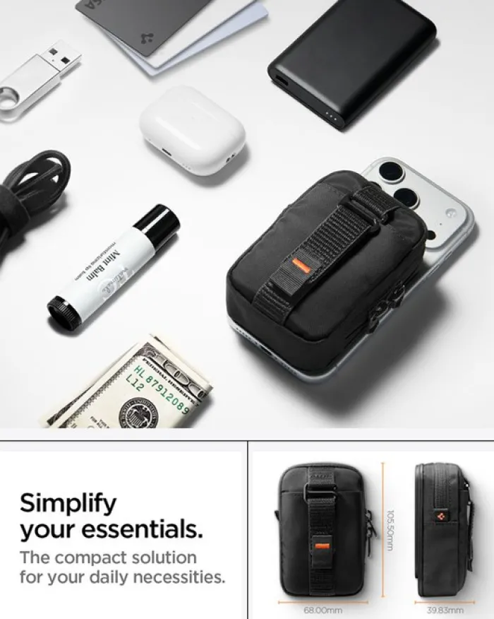 Spigen Torby|Portfele Magsafe-SASZETKA MAGSAFE PORTABLE ORGANIZER POUCH TINTAPZIP MAGSAFE BLACK