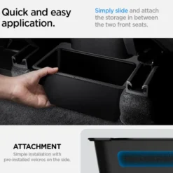 Spigen Tesla-SCHOWEK TESLA MODEL Y REAR UNDER AIR OUTLET STORAGE BOX BLACK