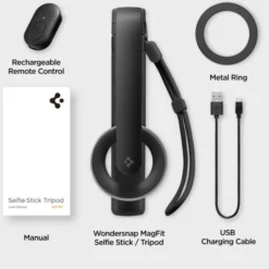 Spigen Selfie Stick-SELFIE STICK S571W MAGSAFE BLUETOOTH STATYW CZARNY