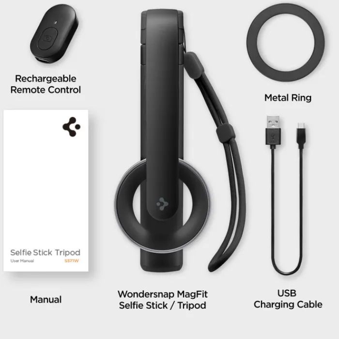 Spigen Selfie Stick-SELFIE STICK S571W MAGSAFE BLUETOOTH STATYW CZARNY