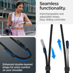 Spigen Inne|Smycze-Smycz uniwersalna STRAP SET CROSSBODY & WRIST BLACK