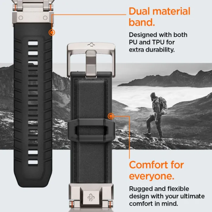 Spigen Apple Watch 5 42Mm|Apple Watch 5 45Mm-DURAPRO ARMOR PU APPLE WATCH 4 / 5 / 6 / 7 / 8 / 9 / SE / ULTRA 1 / 2 (42 / 44 / 45 / 49 MM) BLACK