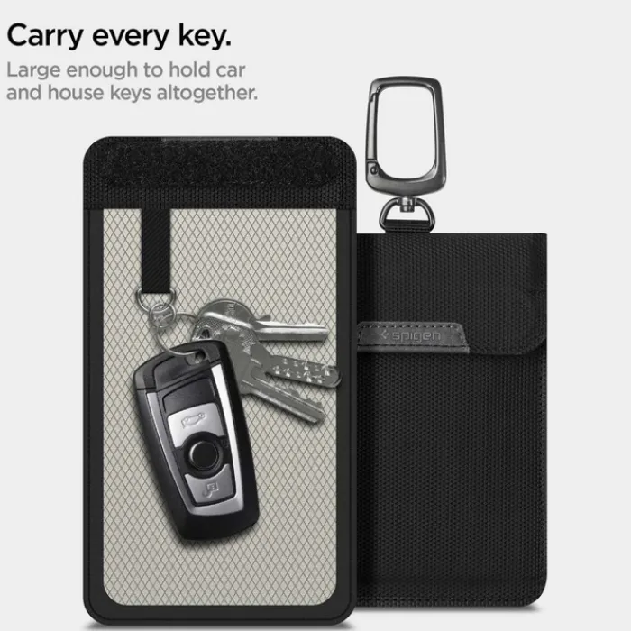Spigen Inne-Etui na Kluczyki Klatka Faradaya Blokada Antykradzieżowa Rfid Black