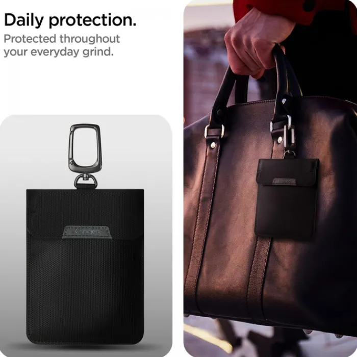 Spigen Inne-Etui na Kluczyki Klatka Faradaya Blokada Antykradzieżowa Rfid Black
