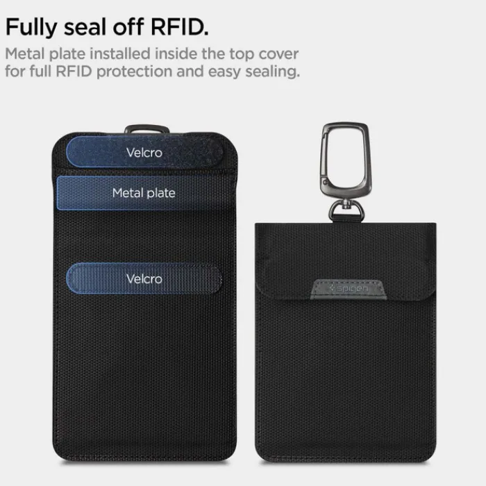 Spigen Inne-Etui na Kluczyki Klatka Faradaya Blokada Antykradzieżowa Rfid Black