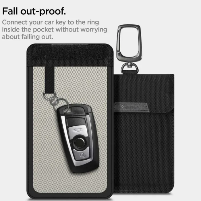 Spigen Inne-Etui na Kluczyki Klatka Faradaya Blokada Antykradzieżowa Rfid Black