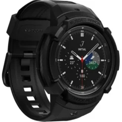 Spigen Galaxy Watch 4 46Mm|Samsung-Galaxy Watch 4 Classic 46 MM Rugged Armor ”pro” Matte Black Pasek
