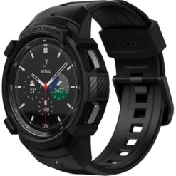 Spigen Galaxy Watch 4 46Mm|Samsung-Galaxy Watch 4 Classic 46 MM Rugged Armor ”pro” Matte Black Pasek
