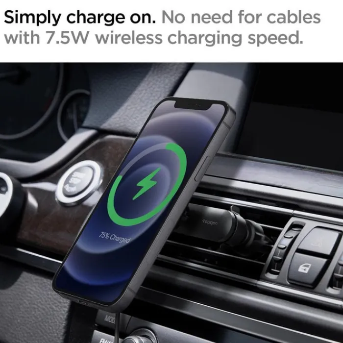 Spigen Iphone 14 Plus|Uchwyty Magnetyczne-Its12 W Onetap Magnetic Magsafe Vent Car Charger 7.5 W Uchwyt Do Kratki Black