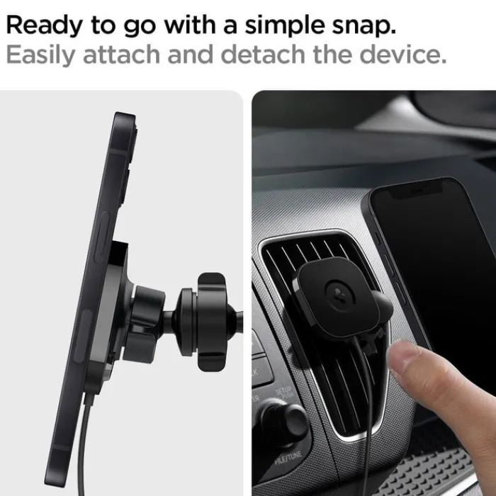 Spigen Iphone 14 Plus|Uchwyty Magnetyczne-Its12 W Onetap Magnetic Magsafe Vent Car Charger 7.5 W Uchwyt Do Kratki Black