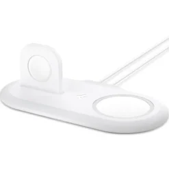 Spigen Iphone 14 Plus|Iphone 13-MAGFIT DUO APPLE MAGSAFE & APPLE WATCH PODSTAWKA CHARGER STAND WHITE