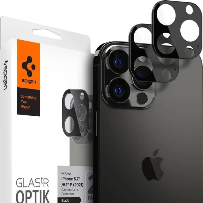 Spigen Iphone 13 Pro|Apple-OPTIK.TR CAMERA PROTECTOR 2-PACK IPHONE 13 PRO / 13 PRO MAX GRAPHITE OSŁONA APARATU