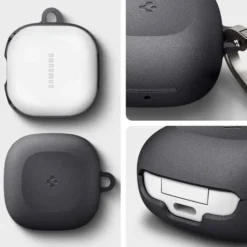 Spigen Galaxy Buds 2|Etui Galaxy Buds-Samsung Galaxy Buds 2 Live Pro Geo Fit Etui Szary Case