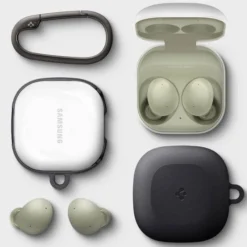 Spigen Galaxy Buds 2|Etui Galaxy Buds-Samsung Galaxy Buds 2 Live Pro Geo Fit Etui Szary Case