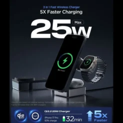 Spigen Iphone 14 Plus|Uchwyty Magnetyczne-STACJA ŁADOWANIA ESSENTIAL 3IN1 MAGNETIC MAGSAFE BEZPRZEWODOWA ŁADOWARKA 25W Qi2.2 CZARNA