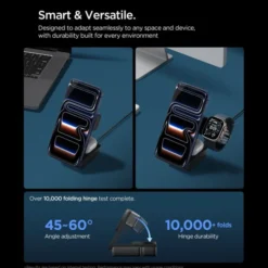 Spigen Iphone 14 Plus|Uchwyty Magnetyczne-STACJA ŁADOWANIA ESSENTIAL 3IN1 MAGNETIC MAGSAFE BEZPRZEWODOWA ŁADOWARKA 25W Qi2.2 CZARNA