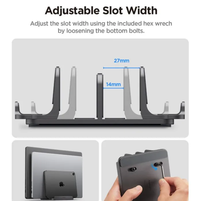Spigen Macbook Pro 14|Macbook-STOJAK NA LAPTOPY LD208S4 PIONOWY SPACE GREY