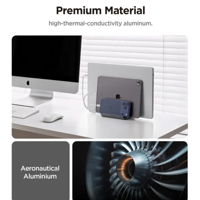 Spigen Macbook Pro 14|Macbook-STOJAK NA LAPTOPY LD208S4 PIONOWY SPACE GREY