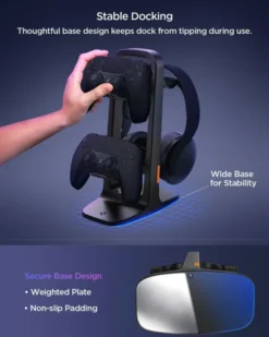 Spigen Podstawki-STOJAK UNIVERSAL GAME CONTROLLER & HEADSET STAND BLACK
