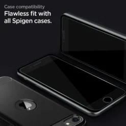 Spigen Iphone Se 2020|Iphone 7-Szkło Hartowane Alm Glass Fc iPhone SE 2022 2020 7 8 Black Czarne