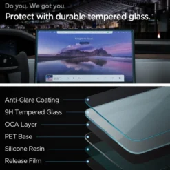 Spigen Tesla|Inne Marki-SZKŁO HARTOWANE GLASS FC ”EZ FIT” TESLA MODEL X 2022 / MODEL S 2021 BLACK