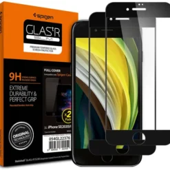 Spigen Iphone Se 2020|Iphone 7-Szkło Hartowane Glass fc 2-pack iPhone SE 2022 2020 7 8 Black Czarne
