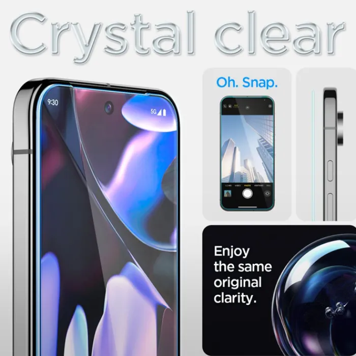 Spigen Pixel 9|Google-SZKŁO HARTOWANE GLAS.TR ”EZ FIT” 2-PACK GOOGLE PIXEL 9 / 9 PRO PIXEL 10 / 10 PRO CLEAR
