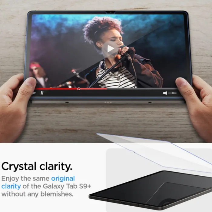 Spigen Samsung|Galaxy Tab S9 Plus-Szkło Hartowane Glas.tr ”ez Fit” Galaxy Tab S9+ Plus 12.4 X810 / X816B Clear