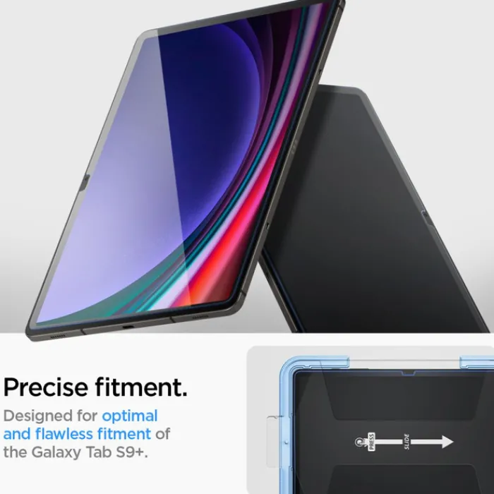Spigen Samsung|Galaxy Tab S9 Plus-Szkło Hartowane Glas.tr ”ez Fit” Galaxy Tab S9+ Plus 12.4 X810 / X816B Clear
